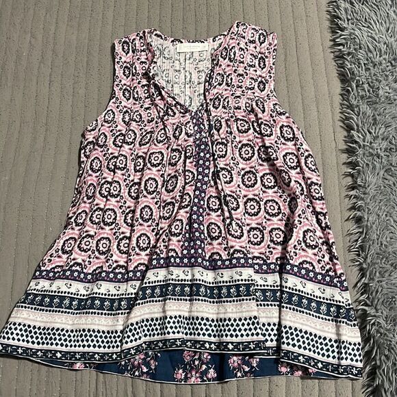 Lucky Brand | Tie Front Sleeveless Cotton Blend Top In Bright White - Picture 2 of 4